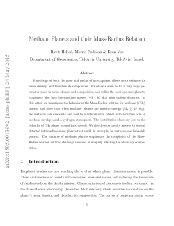 Methane Planets and their Mass-Radius Relation