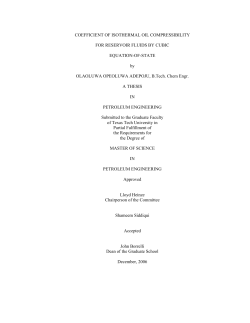 COEFFICIENT OF ISOTHERMAL OIL COMPRESSIBILITY FOR