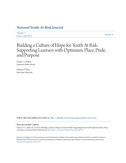 Building a Culture of Hope for Youth At Risk