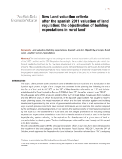 New Land valuation criteria after the spanish 2011 valuation of land