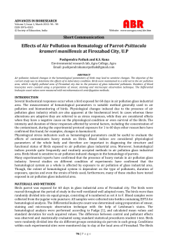 Effects of Air Pollution on Hematology of Parrot