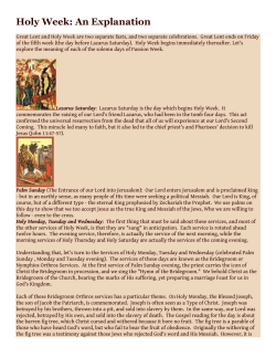 Holy Week: An Explanation