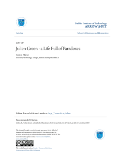 Julien Green - a Life Full of Paradoxes