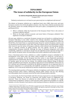 The issue of solidarity in the European Union