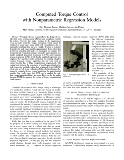 Computed Torque Control with Nonparametric Regression Models