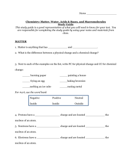 Chemistry Test Study Guide