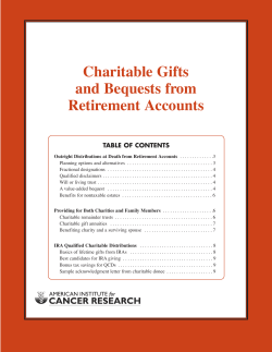 Charitable Gifts and Bequests from Retirement Accounts