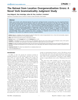 The Retreat from Locative Overgeneralisation Errors: A Novel Verb