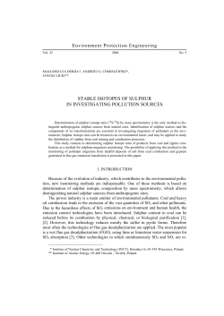 Stable isotopes of sulphur in investigating pollution sources