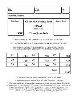 Chem 30A Spring 2005 FINAL Thurs June 16th