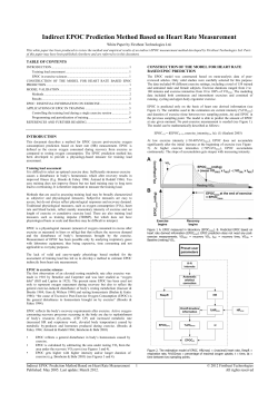 Indirect EPOC Prediction Method Based on Heart Rate Measurement