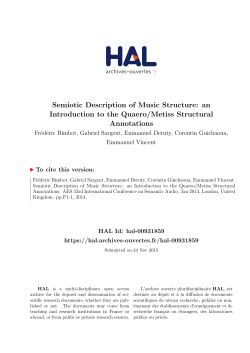 Semiotic Description of Music Structure: an Introduction to the