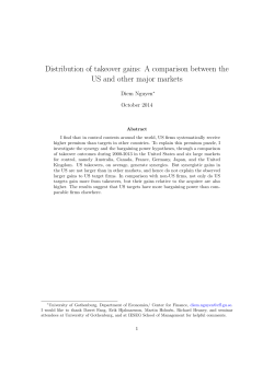 Distribution of takeover gains: A comparison between the US and
