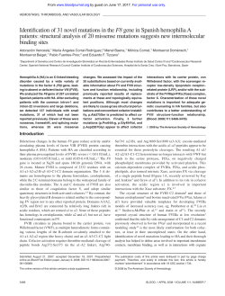 Identification of 31 novel mutations in the F8 gene in Spanish