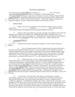 Field Guide to Evil Financing Agreement