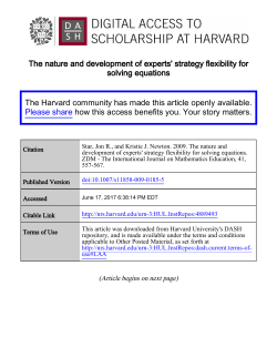 The nature and development of experts` strategy flexibility for solving