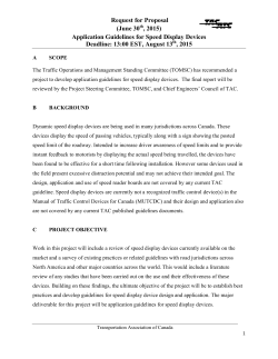 Application Guidelines for Speed Display Devices Deadline