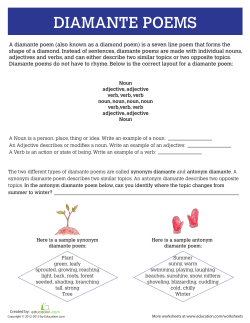 DIAMANTE POEMS