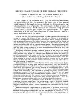MUCOUS GLAND TUMORS OF THE FEMALE PERINEUM
