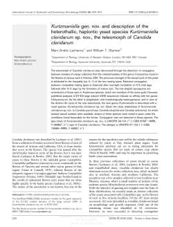 Kurtzmaniella gen. nov. and description of the heterothallic