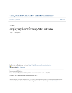 Employing the Performing Artist in France
