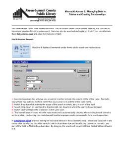 Microsoft Access 2: Managing Data in Tables and