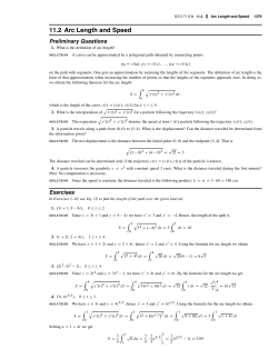 11.2 Arc Length and Speed
