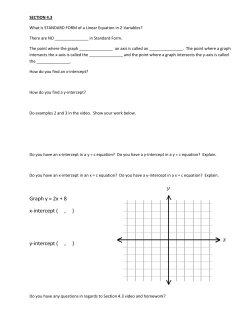 Graph y = 2x + 8 x-intercept ( , ) y