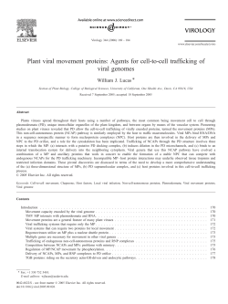 Plant viral movement proteins: Agents for cell-to