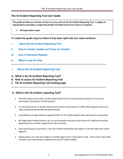 The IG Incident Reporting Tool User Guide
