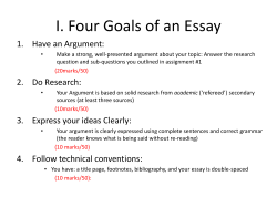 I. Four Goals of an Essay