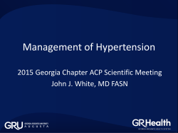 Management of Hypertension