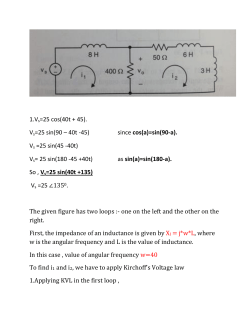 1.Vs=25 cos(40t + 45). Vs=25 sin(90 &ndash; 40t