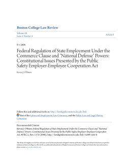Federal Regulation of State Employment Under the Commerce