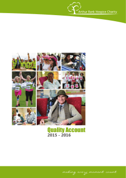 Quality Account - Arthur Rank Hospice Charity