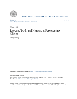 Lawyers, Truth, and Honesty in Representing