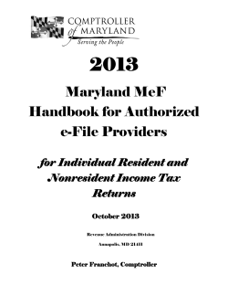 Section 1 - Maryland Taxes - the Comptroller of Maryland