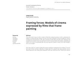 Framing forces: Models of cinema expressed by