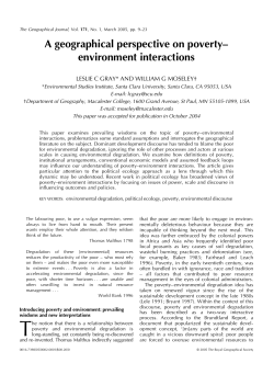 A geographical perspective on poverty&ndash; environment interactions