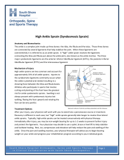 High Ankle Sprain (Syndesmosis Sprain)