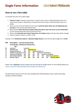 Single Fares Information - National Express West Midlands