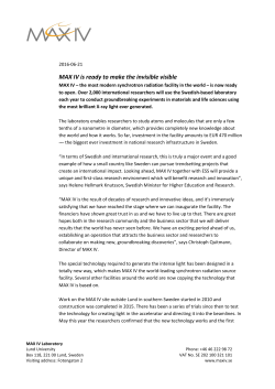 MAX IV is ready to make the invisible visible