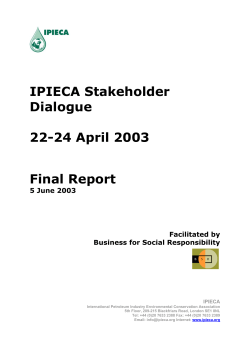 IPIECA Stakeholder Dialogue 22