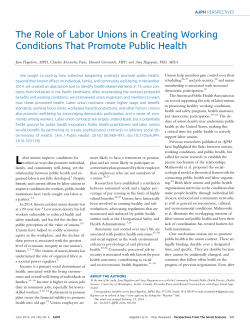 The Role of Labor Unions in Creating Working Conditions