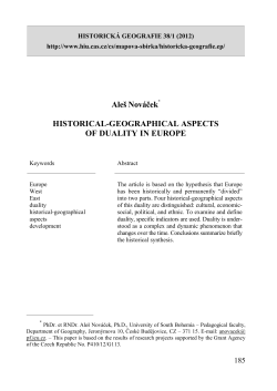 historical-geographical aspects of duality in europe