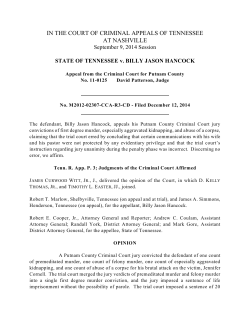 in the court of criminal appeals of tennessee at