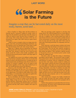 LAST WORD Solar Farming is the Future