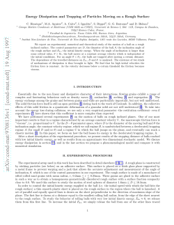 Energy Dissipation and Trapping of Particles Moving on a Rough