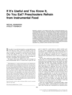 If It`s Useful and You Know It, Do You Eat? Preschoolers Refrain