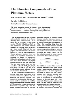 The Fluorine Compounds of the Platinum Metals